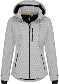 LPO Damen Softshelljacke "SHELBY PEAK III Women", weiß, casual, Gr. 38, 96% Polyester; 4% Elastan, Jacken, leichte Softshelljacke mit All-Over-Print