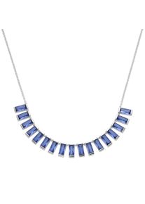 Damen Collier "Mittelteil blaue Kristallsteine, Silber 925", 45cm, Silber 925 (Sterlingsilber), blau, Giorgio Martello MILANO, Silber 925