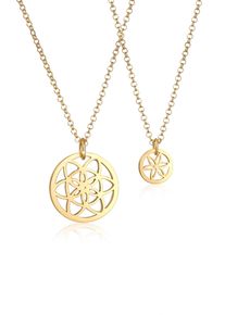 Elli Damen Schmuckset "Blume des Lebens Mutter Tochter 2er Set Silber", OneSize, gold, Silber 925 (Sterlingsilber), Schmuck-Sets