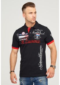 behype Herren Poloshirt "LANAY", schwarz, casual, Gr. L, 100% Baumwolle, Shirts, mit sportiver Stickerei