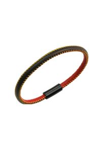 ZEEme Armband "echt Leder mit Deutschland-Farben 19cm", 19cm, Edelstahl, bunt, Edelstahl, Armbänder