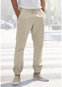 John Devin Herren Jogger Pants "Jogg Pants", beige, casual, Gr. M, unifarben, Web, Obermaterial: 97% Baumwolle, 3% Elasthan, Hosen, aus elastischer