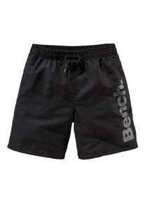 Bench. Kinder Badeshorts, schwarz, Gr. 110, unifarben, Microfaser, Polyester, Badehosen, mit trendigem Logoschriftzug