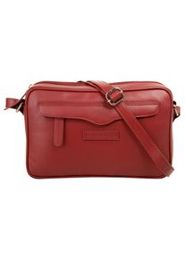 Bruno Banani Damen Umhängetasche, rot, Leder, unifarben, Taschen, echt Leder