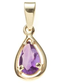 Jobo Damen Ketten-Anhänger "Anhänger Tropfen", Gelbgold 333, gold, Gelbgold 333, Schmuckanhänger, 333 Gold mit Amethyst