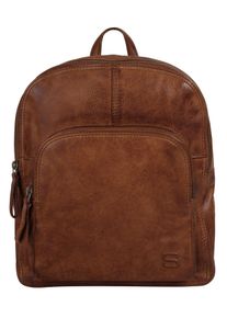 SPIKES & SPARROW Cityrucksack, SPIKES & SPARROW, braun, Rindsleder, Leder, Retro, casual, Rucksäcke, echt Leder