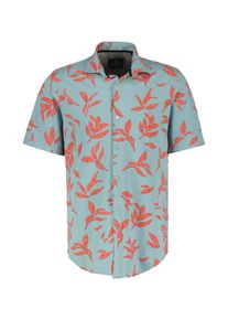 Lerros Herren Kurzarmhemd "Lerros Kurzarmhemd mit floralem Print", blau, Gr. 6XL, 100% Baumwolle, Hemden