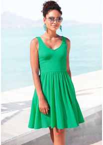 Beach Time BEACHTIME Damen Sommerkleid, grün, casual, Gr. 42, unifarben, Web, Obermaterial: 100% Baumwolle, Kleider, aus gewebter Baumwolle, leichtes Strandkleid