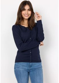 soyaconcept Damen Strickjacke "SC-Dollie446", blau, klassisch, Gr. XXL, Strick, Obermaterial: 75% Viskose, 25% Polyamid, Strickjacken, ein Klassiker