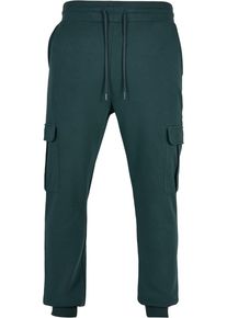 Urban Classics Herren Stoffhose "Urban Classics Herren Cargo Sweatpants", grün, Gr. L, unifarben, 65% Baumwolle, 35% Polyester, Hosen
