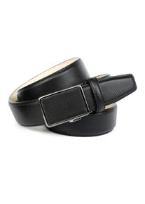 Anthoni Crown Damen Ledergürtel, schwarz, Gr. 90, gemustert, Leder, Gürtel, mit Leinenstoffmuster, Anzuggürtel