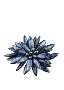 Damen Brosche "Fiore", blau, Collezione Alessandro, Glas, Broschen, in Blumenform