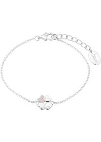 s.Oliver JUNIOR Mädchen Armband "Kleeblatt, 2037848", Silber 925 (Sterlingsilber), rosa, Silber 925 (Sterlingsilber), Armbänder, mit Zirkonia (synth.)