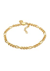 Elli Premium Damen Armband "Figaro Panzer Basic 925er Silber", 16cm, ohne Stein, Silber 925 (Sterlingsilber), gold, Silber 925 (Sterlingsilber),