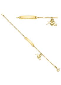 Jobo Damen Armband "Schildband Glaube Liebe Hoffnung", Silber 925 (Sterlingsilber), gold, Silber 925 (Sterlingsilber), Armbänder, 925 Silber vergoldet