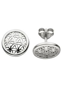 Jobo Damen Paar Ohrstecker "Blume des Lebens", Silber 925 (Sterlingsilber), silber, Silber 925 (Sterlingsilber), Ohrringe, 925 Silber