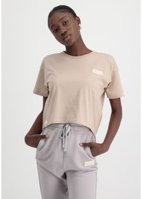 Damen Muscleshirt "Alpha Industries Women - T-Shirts Organics Cropped OS T Wmn", beige, Gr. M, Alpha Industries, Obermaterial: 100% Baumwolle, Shirts