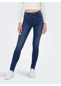 Only Damen Skinny-fit-Jeans "ONLROSE HW SKINNY DNM GUA NOOS", blau, modisch, Gr. XS, unifarben, Denim/Jeans, Obermaterial: 56% Baumwolle, 39%