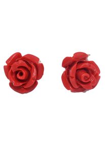 Firetti Damen Paar Ohrstecker "Schmuck Geschenk Silber 925 Ohrschmuck Edelstein Koralle", Silber 925 (Sterlingsilber), gold, Silber 925