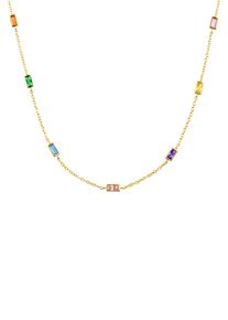 s.Oliver Damen Kette ohne Anhänger "Regenbogen, 2035501", Silber 925 (Sterlingsilber), L: 45cm, bunt, Silber 925 (Sterlingsilber), Halsketten, mit