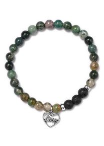 Firetti Damen Armband "Schmuck Geschenk Armschmuck Armkette Edelstein Farbstein Achat", Edelstahl-Silikon, bunt, Edelstahl, Silikon, Armbänder, Made