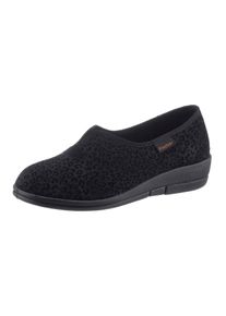 Fischer Damen Hausschuh, Gr. 38, schwarz, Textil, Basic, Schuhe