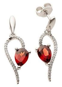 Firetti Damen Paar Ohrstecker "Schmuck Geschenk Gold 333 Ohrschmuck Farbstein Edelstein", 0,12 ct P2 = erkennbare Einschlüsse, Weißgold