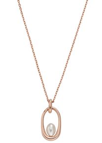 Skagen Damen Kette mit Anhänger "AGNETE, SKJ1749791", Edelstahl-Perlen, L: 47,5cm, rosa, Edelstahl, Perlen, Halsketten, mit Muschelkernperle