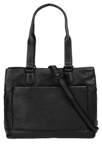 XZONE X-ZONE Damen Laptoptasche "RFID", schwarz, Leder, unifarben, leicht glänzend, Taschen, echt Leder