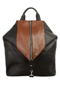 CLUTY Cityrucksack, braun, Rindsleder, Leder, unifarben, casual, Rucksäcke, echt Leder, Made in Italy