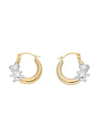 Vivance Damen Paar Creolen "Teddy", Gelbgold 375, gelb, Gelbgold 375, Ohrringe