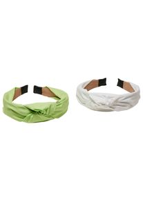 Urban Classics Damen Schmuckset "Urban Classics Unisex Light Headband With Knot 2-Pack", grün, unifarben, Baumwolle, Schmuck-Sets