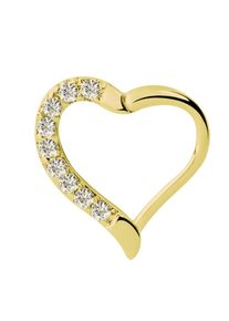 Adelia´s ADELIA ́S Damen Dehnschnecke "Piercing Ohrpiercing", gold, modisch, Chirurgiestahl, Piercings, Mit vielen klaren gefassten Steinen in 1,2 mm Stärke