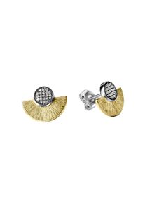 Vivance Damen Paar Ohrstecker "375/- Gelbgold bicolor Diamanten", ONE-SIZE, 0,08 ct, Gold, bunt, Gold, Ohrringe