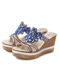 Lascana Damen Pantolette, Gr. 39, blau, Obermaterial: 100% Lederimitat. Futter: 100% Lederimitat. Decksohle: 100% Lederimitat. Laufsohle: 100%