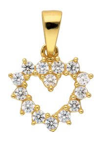 Adelia´s ADELIA ́S Damen Ketten-Anhänger "333 Gold Anhänger Herz", Gelbgold 333, gold, Gelbgold 333, Schmuckanhänger, mit Zirkonia Goldschmuck für Damen