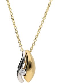Firetti Damen Kette mit Anhänger "Schmuck Geschenk Halsschmuck Halskette Kette Solitär bicolor", Messing, L: 45cm B: 1,4mm, gold, Messing, B:1,4mm,