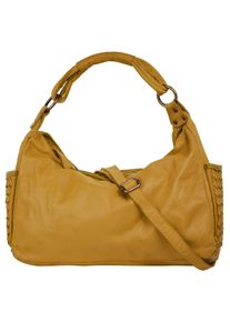 Samantha Look Damen Henkeltasche, gelb, Leder, vintage, Taschen, echt Leder, Made in Italy