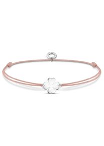 Thomas Sabo Damen Armband "Kleeblatt, LS120-173-19-L20V", 20, Silber 925 (Sterlingsilber)-Textil, silber, Silber 925 (Sterlingsilber), Textil,