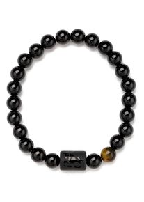 Firetti Damen Armband "Schmuck Geschenk Armschmuck Armkette Edelstein Sternzeichen", Steinbock, Stein-Silikon, schwarz, Stein, Silikon, Armbänder,