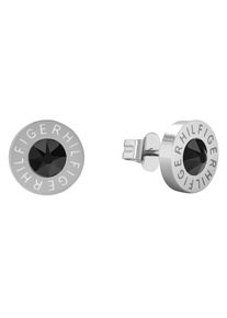 Tommy Hilfiger Herren Paar Ohrstecker "Schmuck Edelstahl Ohrschmuck Ohrringe MENS EARRINGS", Edelstahl, schwarz, Edelstahl, Ohrringe, mit Glasstein