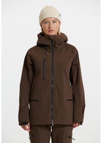 SOS Damen Skijacke "Lipno", braun, sportlich, Gr. M, unifarben, 84% Nylon, 16% Elasthan, Jacken, in wetterfester Qualität mit geradlinigem Design
