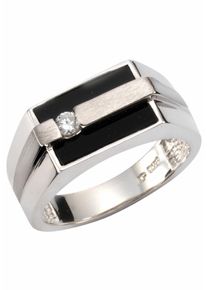 Firetti Herren Fingerring "Schmuck Geschenk Silber 925 Silberring Ringkopf eckig", 21, Silber 925 (Sterlingsilber), 4mm, weiß, Silber 925