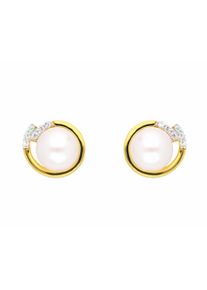 Adelia´s ADELIA ́S Damen Paar Ohrhänger "1 Paar 333 Gold Ohrringe / Ohrstecker mit Zirkonia Ø 9,6 mm", Damen, Gelbgold 333, gold, Gelbgold 333, Ohrringe, mit