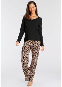 Vivance Dreams Damen Pyjama, Gr. 36, bunt, Single Jersey, Obermaterial: 63% Polyester, 33% Viskose, 4% Elasthan. Obermaterial Hose: 50% Baumwolle,