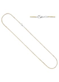 Jobo Damen Goldkette, Gelbgold 585-Weißgold 585, L: 45cm, gelb, Gelbgold 585, Weißgold 585, Halsketten, Ankerkette 2-reihig 585 Gelbgold Weißgold 45