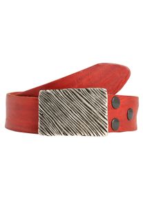 Damen Ledergürtel, rot, casual,modisch, Gr. 95, RETTUNGSRING BY SHOWROOM 019, unifarben, Leder, Gürtel, mit austauschbarer Schließe »Seegras Rechteck«