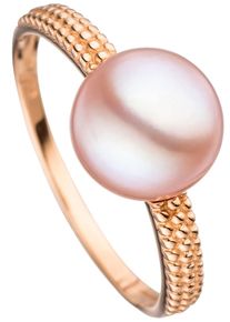 Jobo Damen Perlenring "Ring mit Perle 8,5 mm", 58, Roségold 585-Perlen, rosa, Rosu00e9gold 585, Perlen, Fingerringe, 585 Roségold