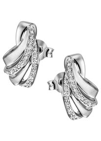 Jobo Damen Paar Ohrstecker, Silber 925 (Sterlingsilber), silber, Silber 925 (Sterlingsilber), Ohrringe, 925 Silber mit 46 Zirkonia