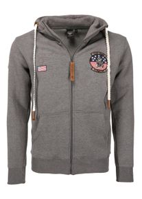 Top Gun Herren Sweatjacke "TG20193110", grau, Gr. XXL, Material: 65% Baumwolle / 35% Polyester, Sweatjacken